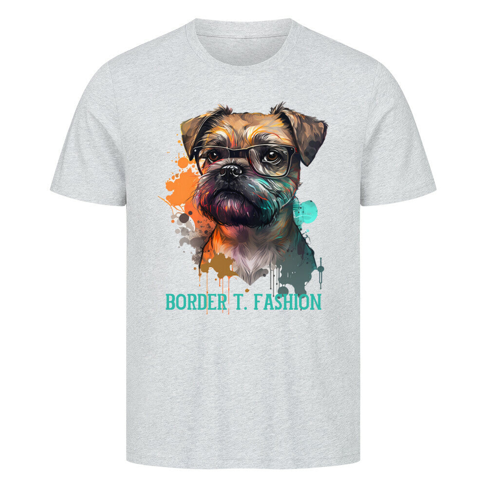 Premium T-Shirt "Border Terrier - Fashion" Heather Grey – hunde-shirt.de