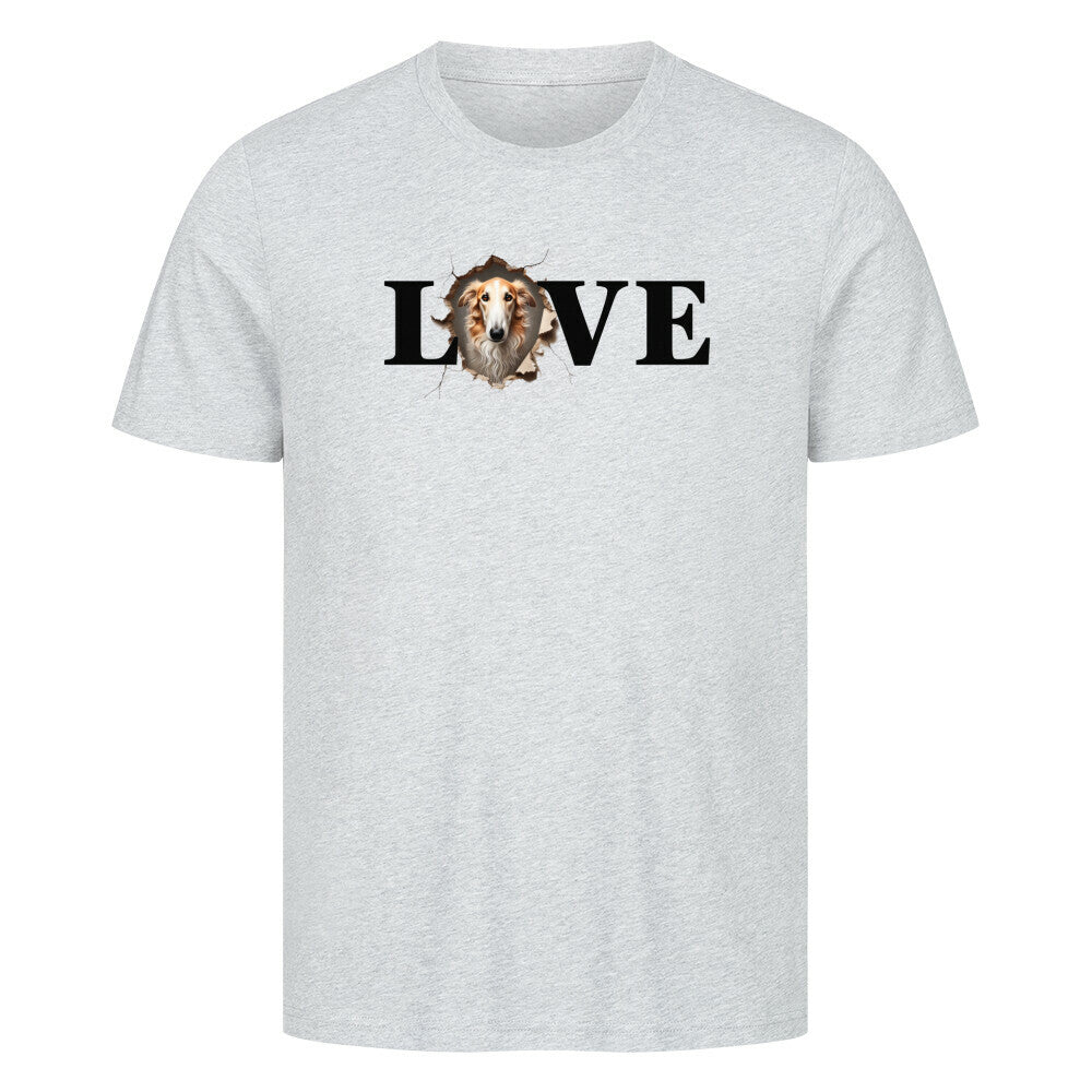 Premium T-Shirt "Barsoi - LOVE" Heather Grey – hunde-shirt.de