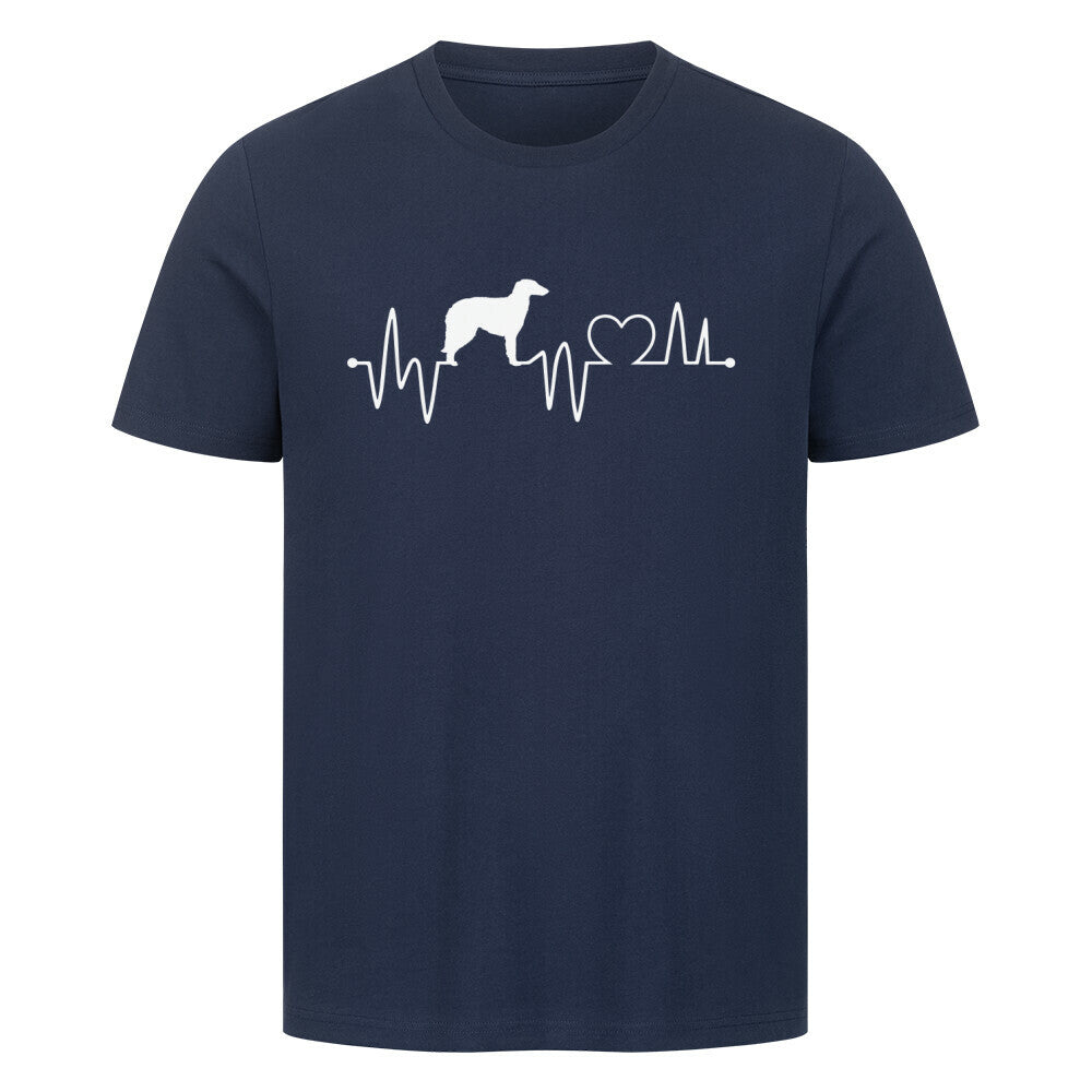 Premium T-Shirt "Barsoi - Heartbeat" French Navy – hunde-shirt.de