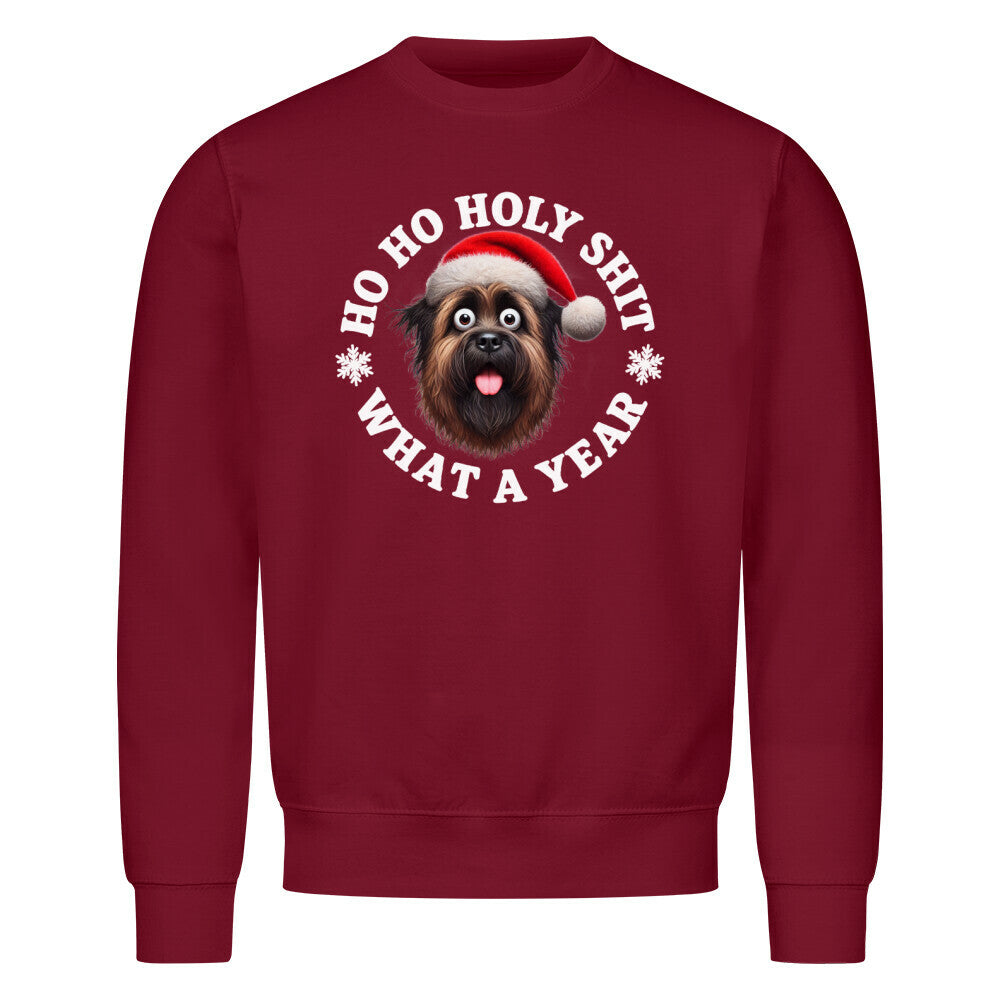 Premium Sweatshirt "Bouvier - HO HO..." Burgunder – hunde-shirt.de