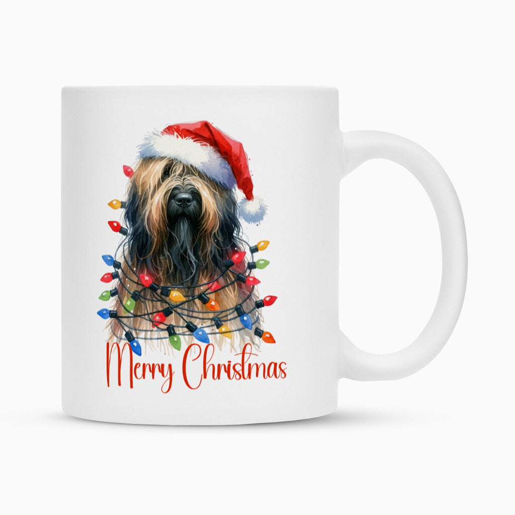 Tasse "Briard - Funny Christmas" Weiß – hunde-shirt.de