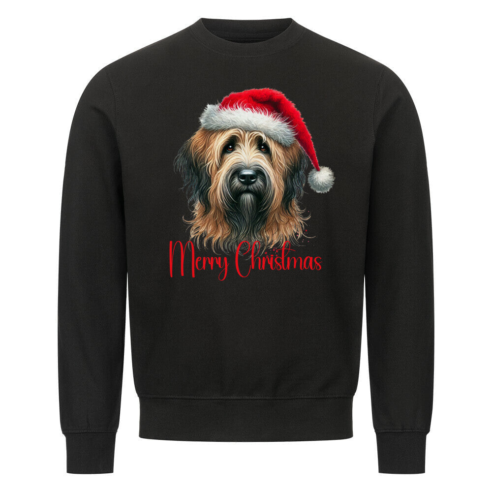 Premium Sweatshirt "Briard - Merry Christmas" Schwarz – hunde-shirt.de