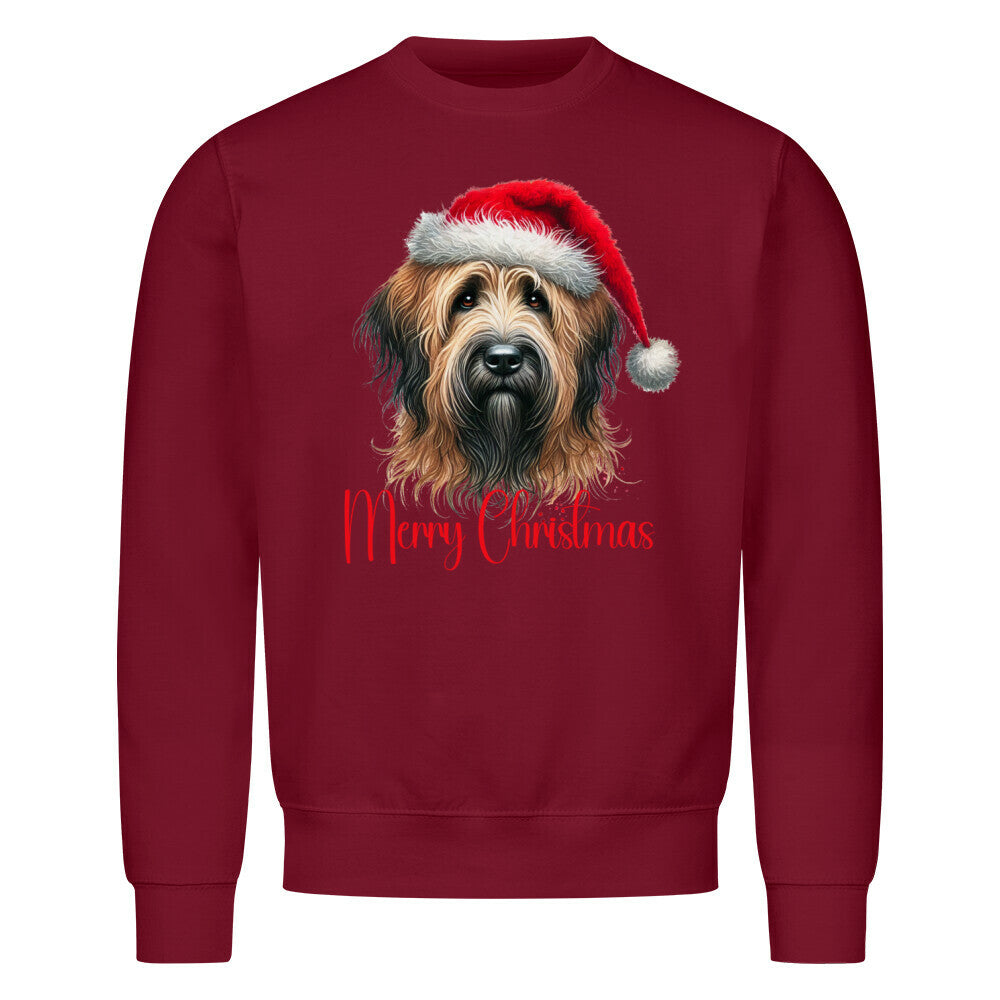 Premium Sweatshirt "Briard - Merry Christmas" Burgunder – hunde-shirt.de