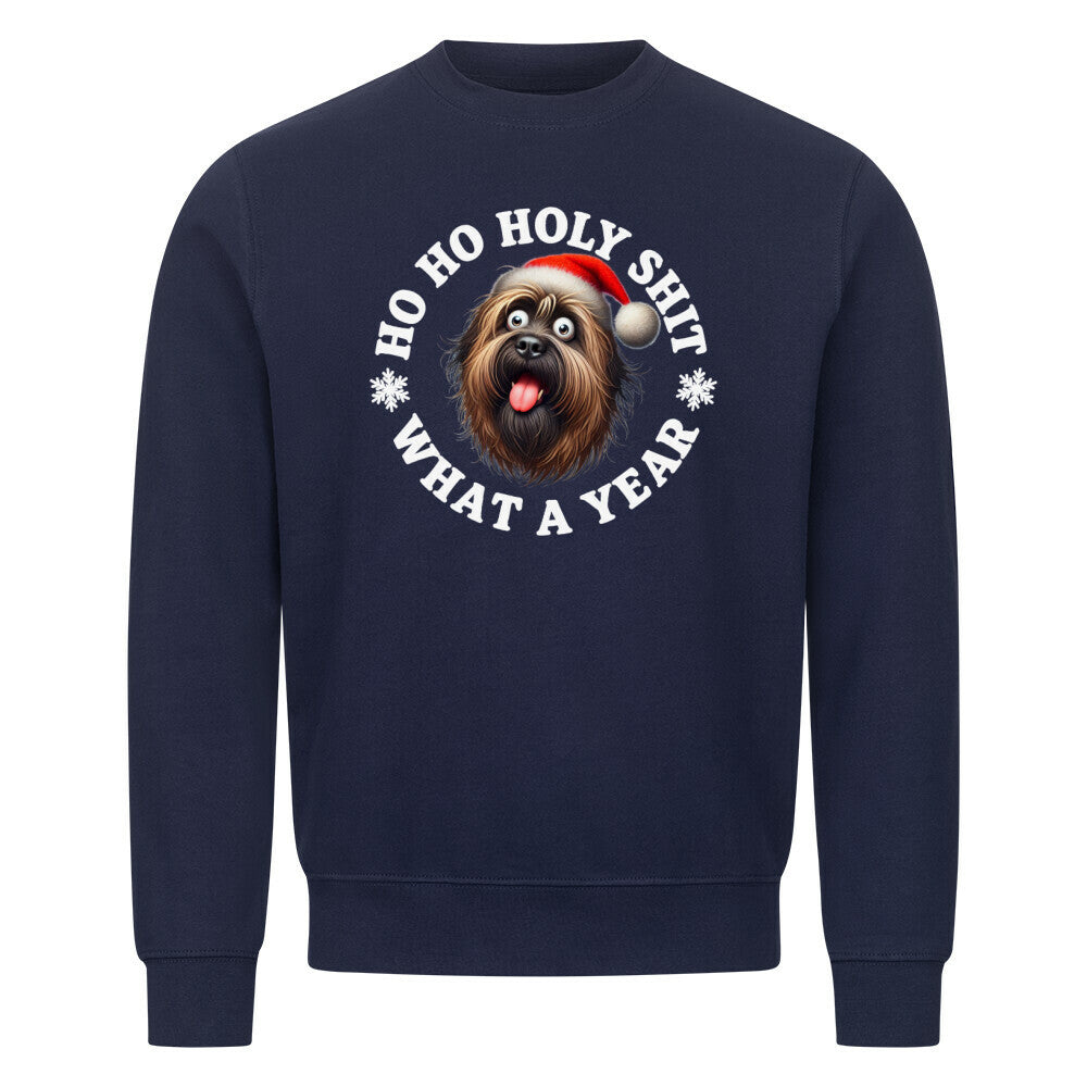 Premium Sweatshirt "Briard - HO HO..." Navy Blue – hunde-shirt.de