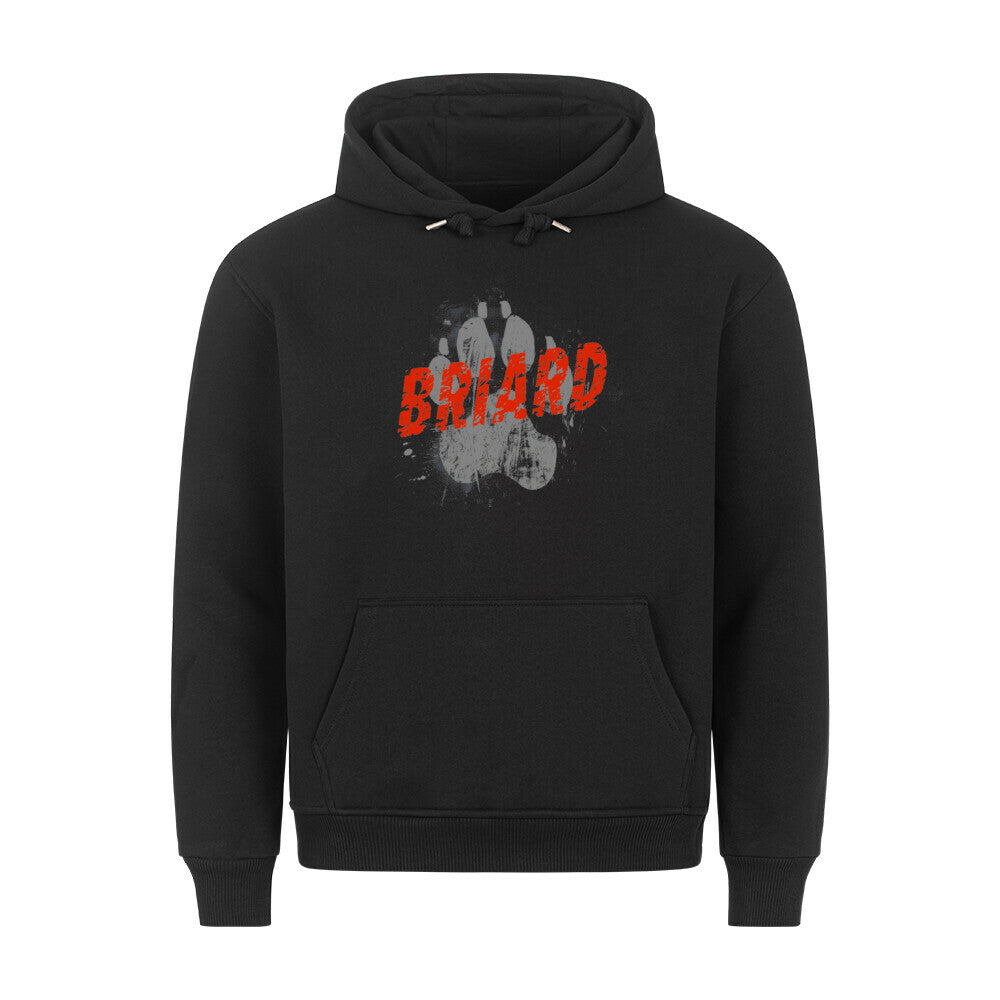 Premium Hoodie "Briard - PAW" Schwarz – hunde-shirt.de
