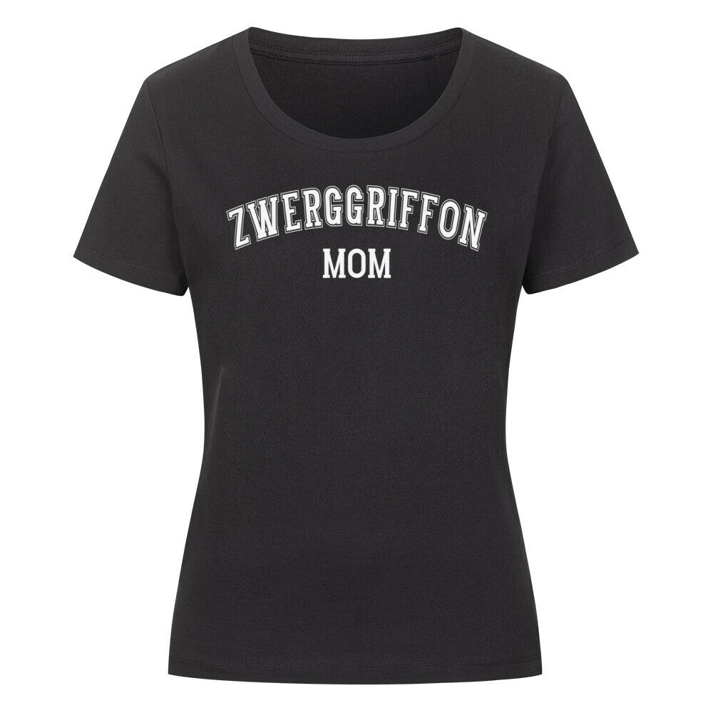 Premium Organic Damen-Shirt "Brüsseler Griffon - MOM" Schwarz – hunde-shirt.de