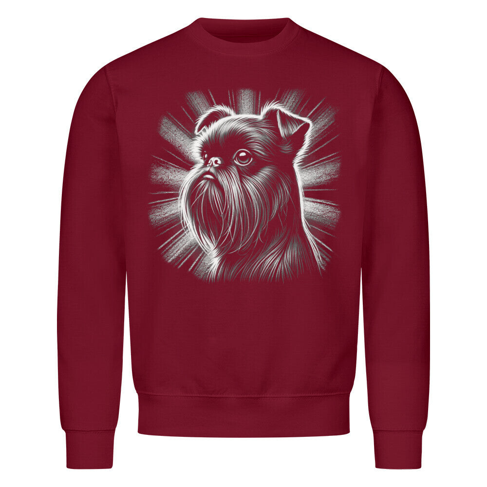 Premium Sweatshirt "Brüsseler Griffon - Shine" Burgunder – hunde-shirt.de