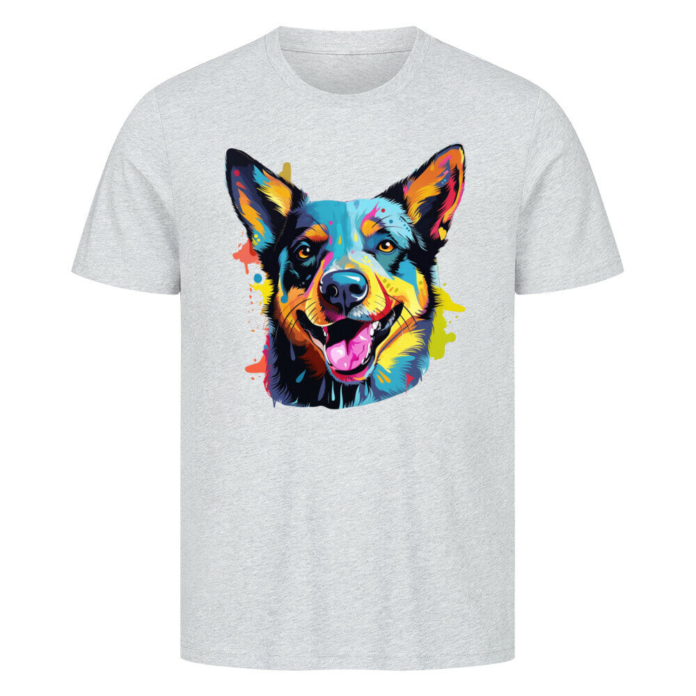 Premium T-Shirt "Australian Cattle Dog - Splash" Heather Grey – hunde-shirt.de