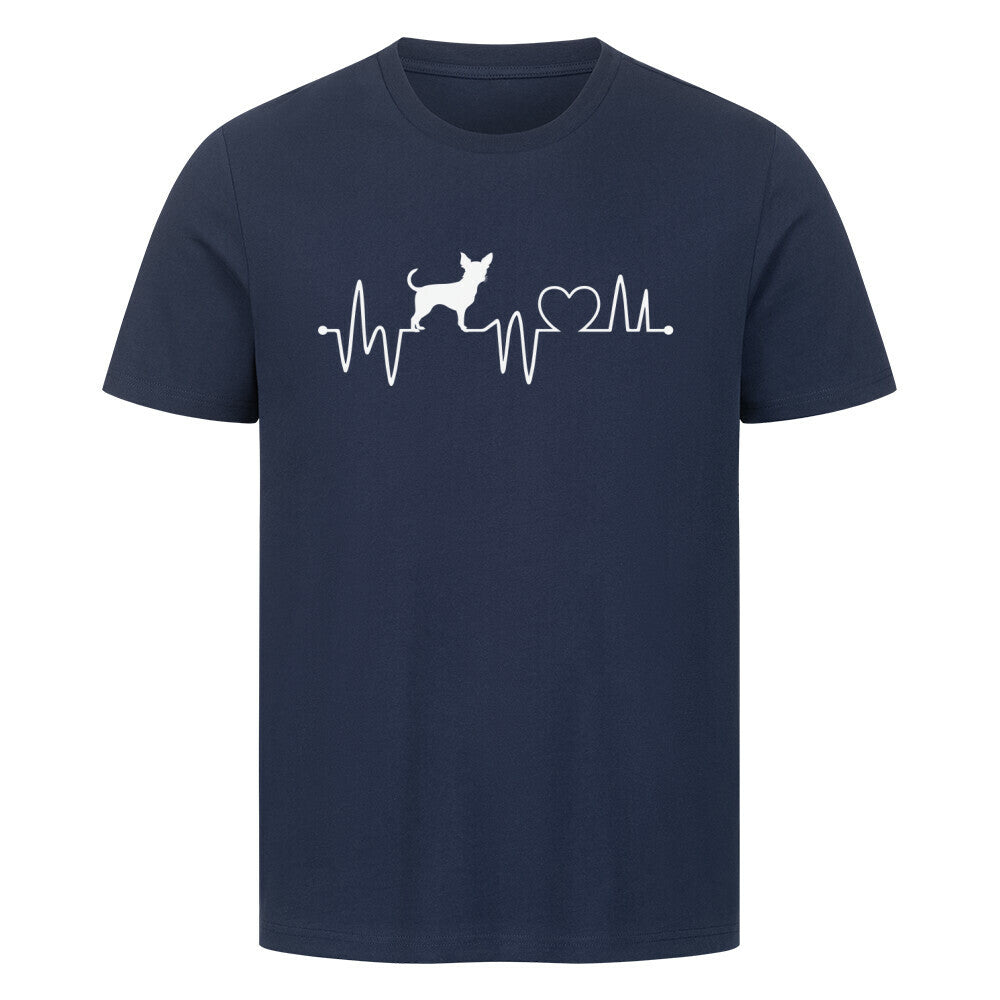 Premium T-Shirt "Chihuahua - Heartbeat" French Navy – hunde-shirt.de