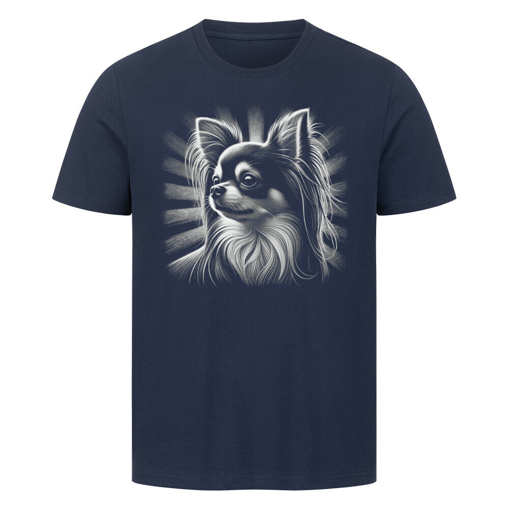 Premium T-Shirt "Chihuahua ( Langhaar ) - Shine" French Navy – hunde-shirt.de