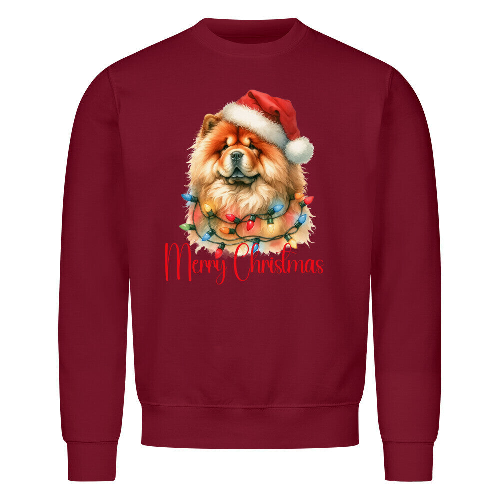 Premium Sweatshirt "Chow-Chow - Merry Christmas" Burgunder – hunde-shirt.de