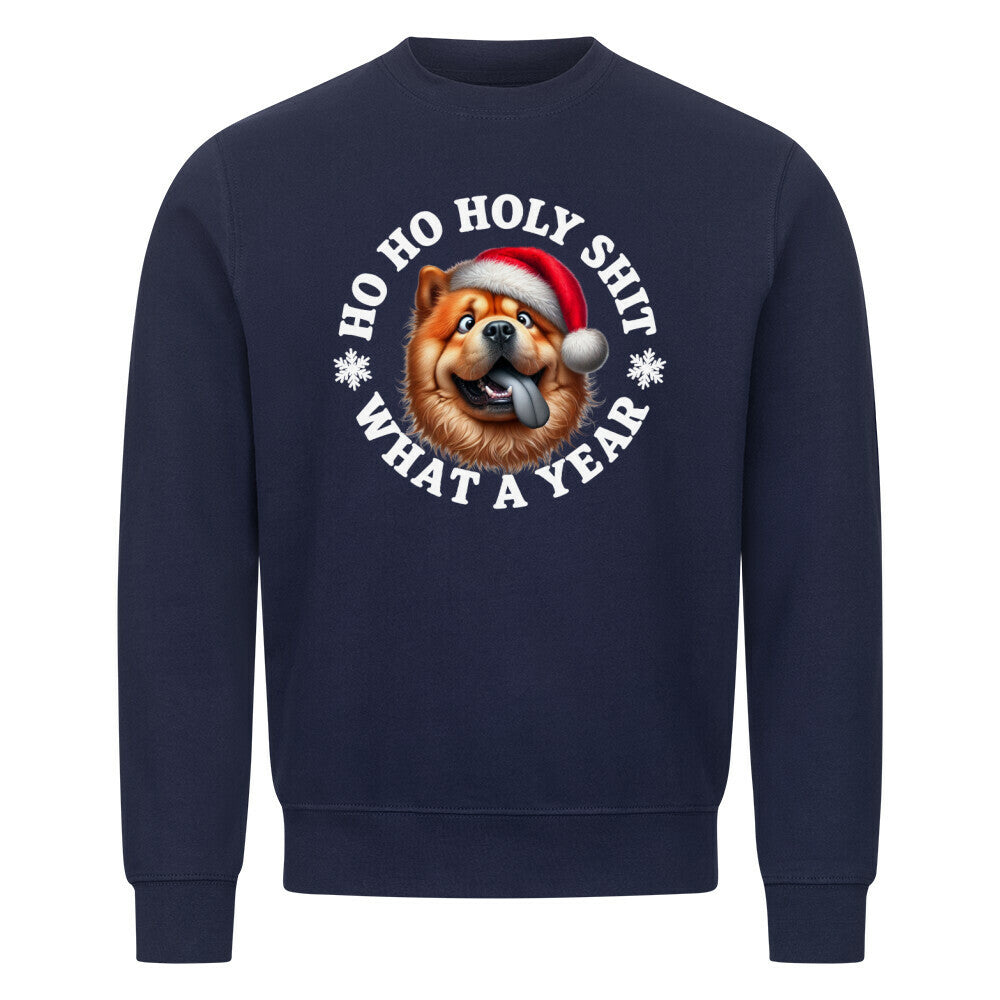 Premium Sweatshirt "Chow-Chow - HO HO..." Navy Blue – hunde-shirt.de