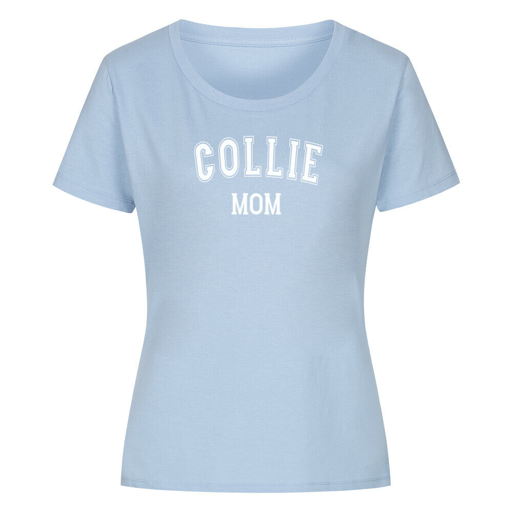 Premium Organic Damen-Shirt "Collie MOM 2" Sky Blue – hunde-shirt.de