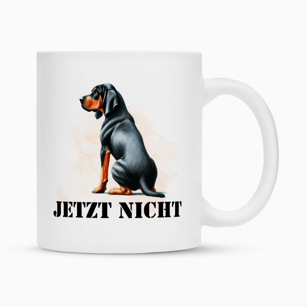 Tasse "Coonhound b + t - JETZT NICHT" Weiß – hunde-shirt.de