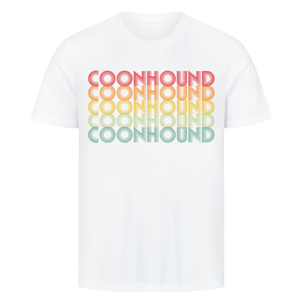 Premium T-Shirt "Coonhound - Retro" Weiß – hunde-shirt.de