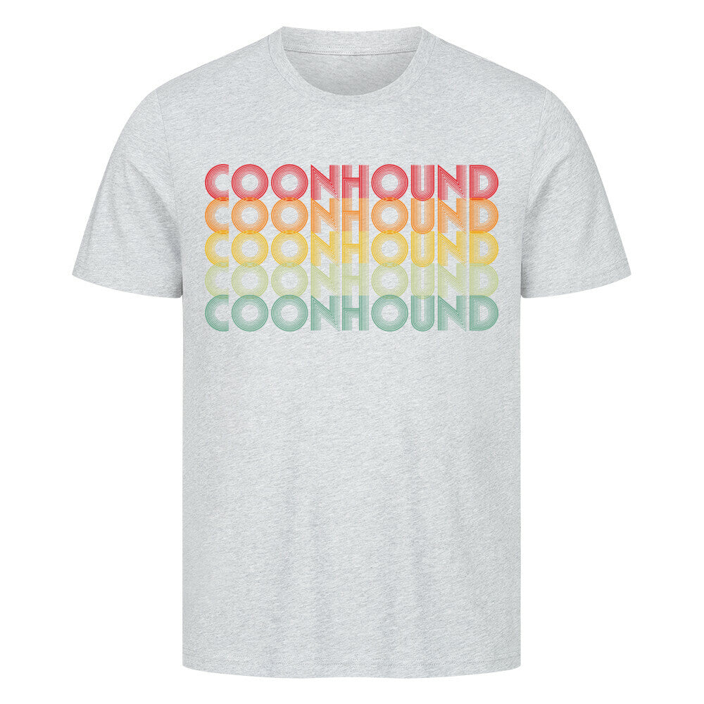 Premium T-Shirt "Coonhound - Retro" Heather Grey – hunde-shirt.de