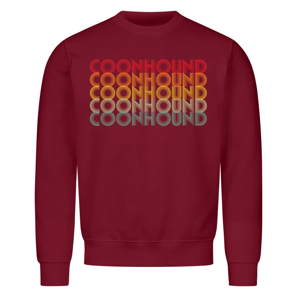 Premium Sweatshirt "Coonhound - Retro" Burgunder – hunde-shirt.de