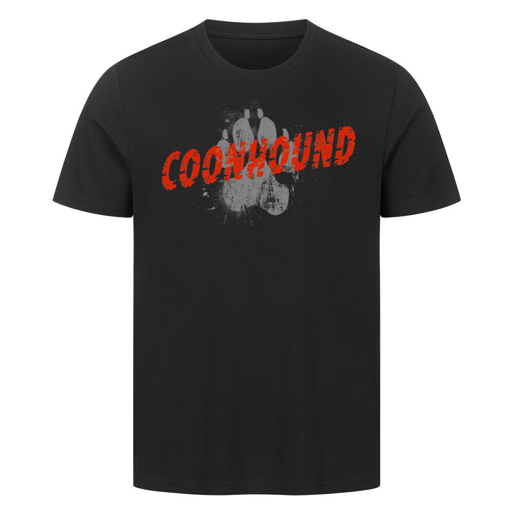 Premium T-Shirt "Coonhound - PAW" Schwarz – hunde-shirt.de