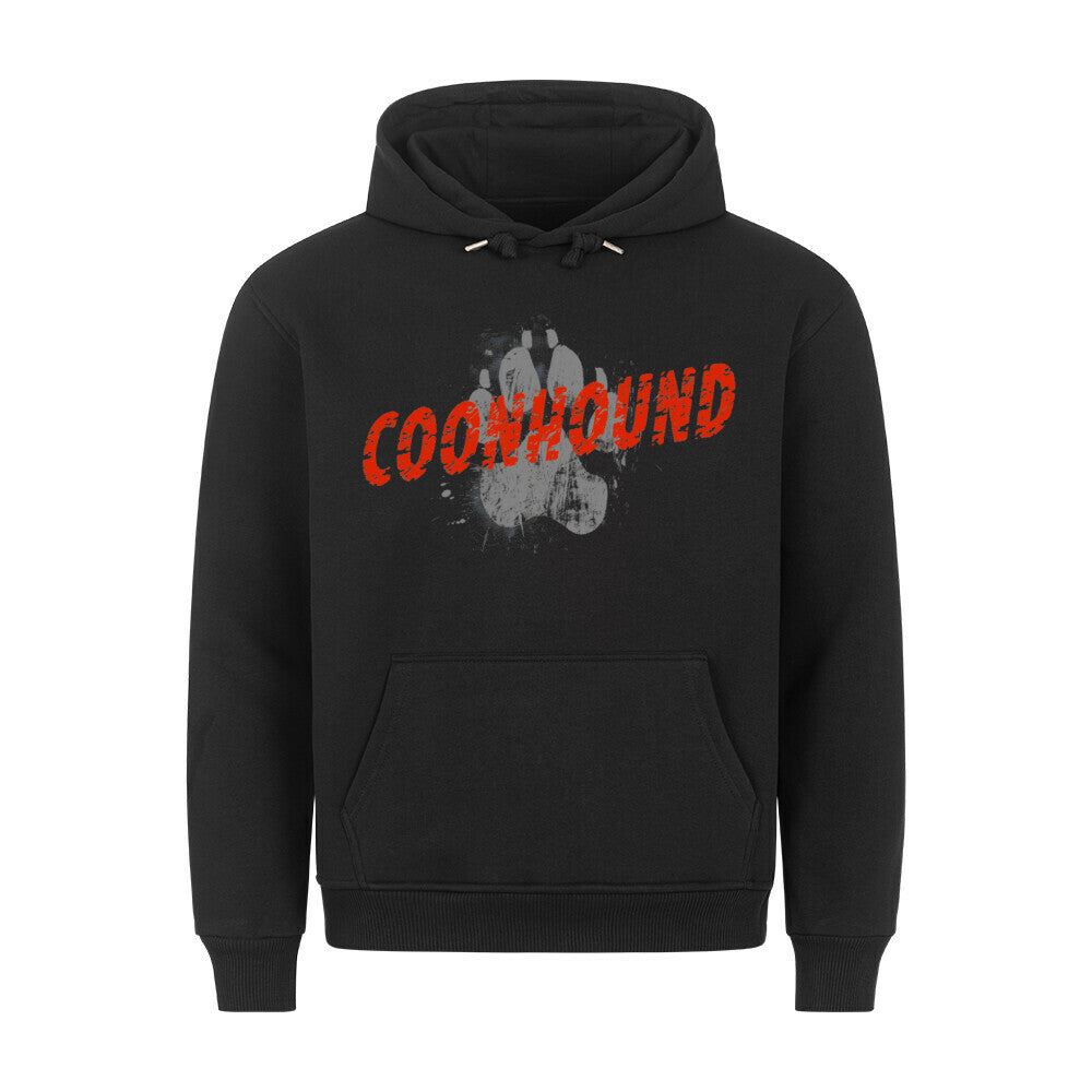 Premium Hoodie "Coonhound - PAW" Schwarz – hunde-shirt.de