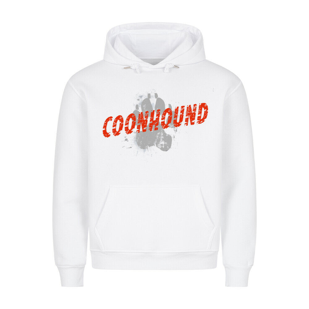 Premium Hoodie "Coonhound - PAW" Weiß – hunde-shirt.de