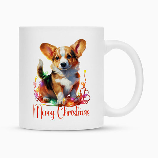 Tasse "Pembroke Welsh Corgi - Merry Christmas" Weiß – hunde-shirt.de