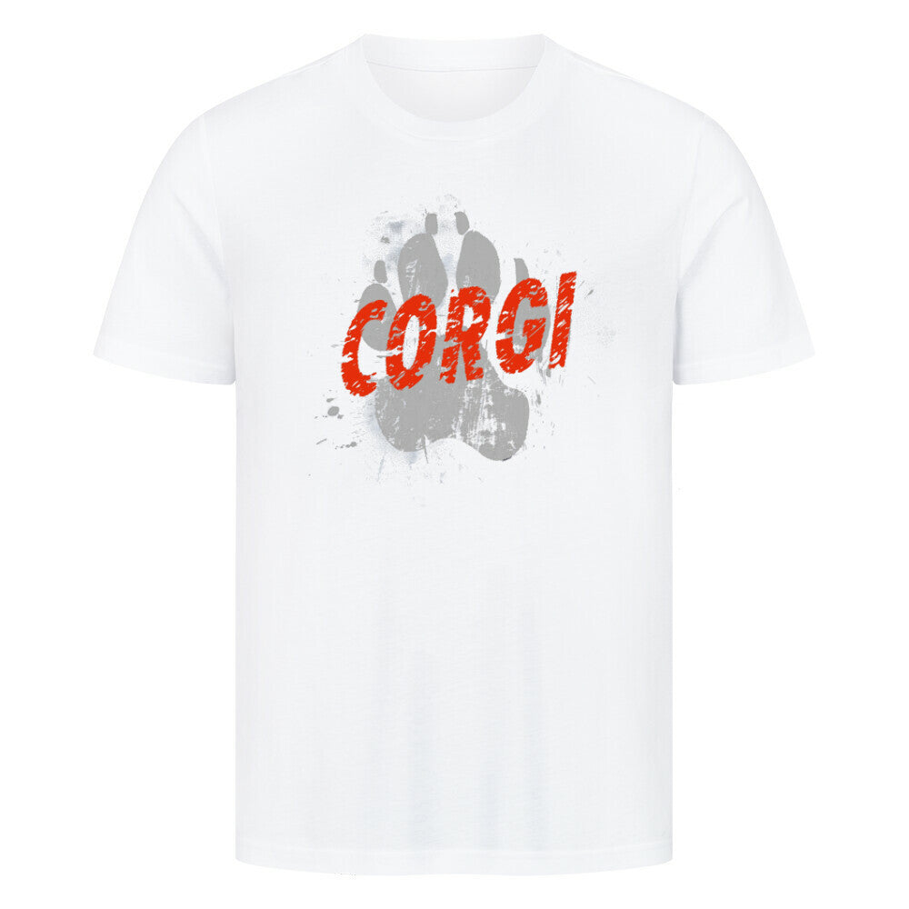 Premium T-Shirt "Corgi - PAW" Weiß – hunde-shirt.de