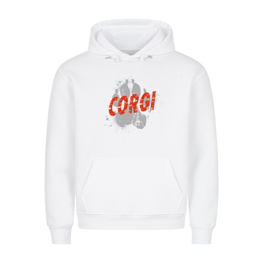 Premium Hoodie "Corgi - PAW" Weiß – hunde-shirt.de
