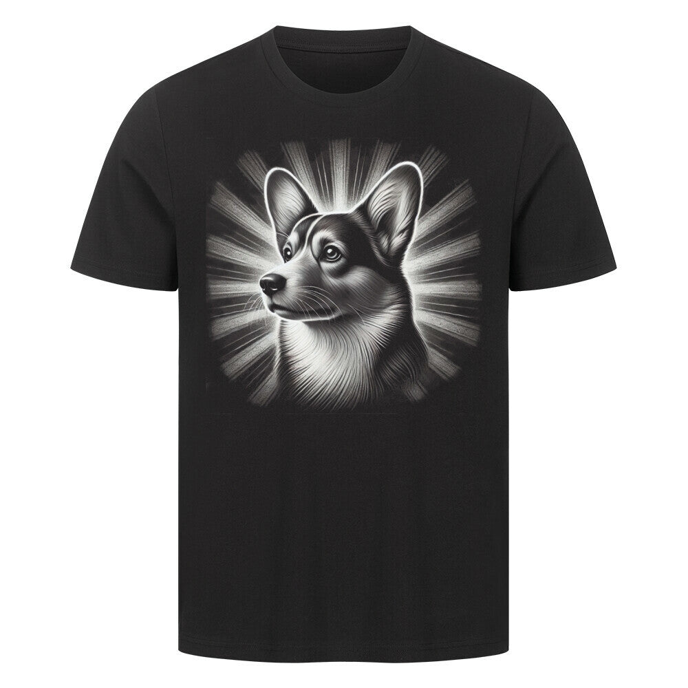 Premium T-Shirt "Pembroke Welsh Corgi - Shine" Schwarz – hunde-shirt.de
