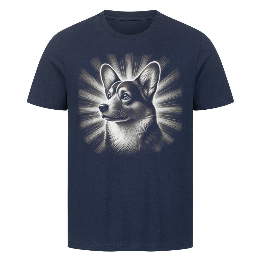 Premium T-Shirt "Pembroke Welsh Corgi - Shine" French Navy – hunde-shirt.de