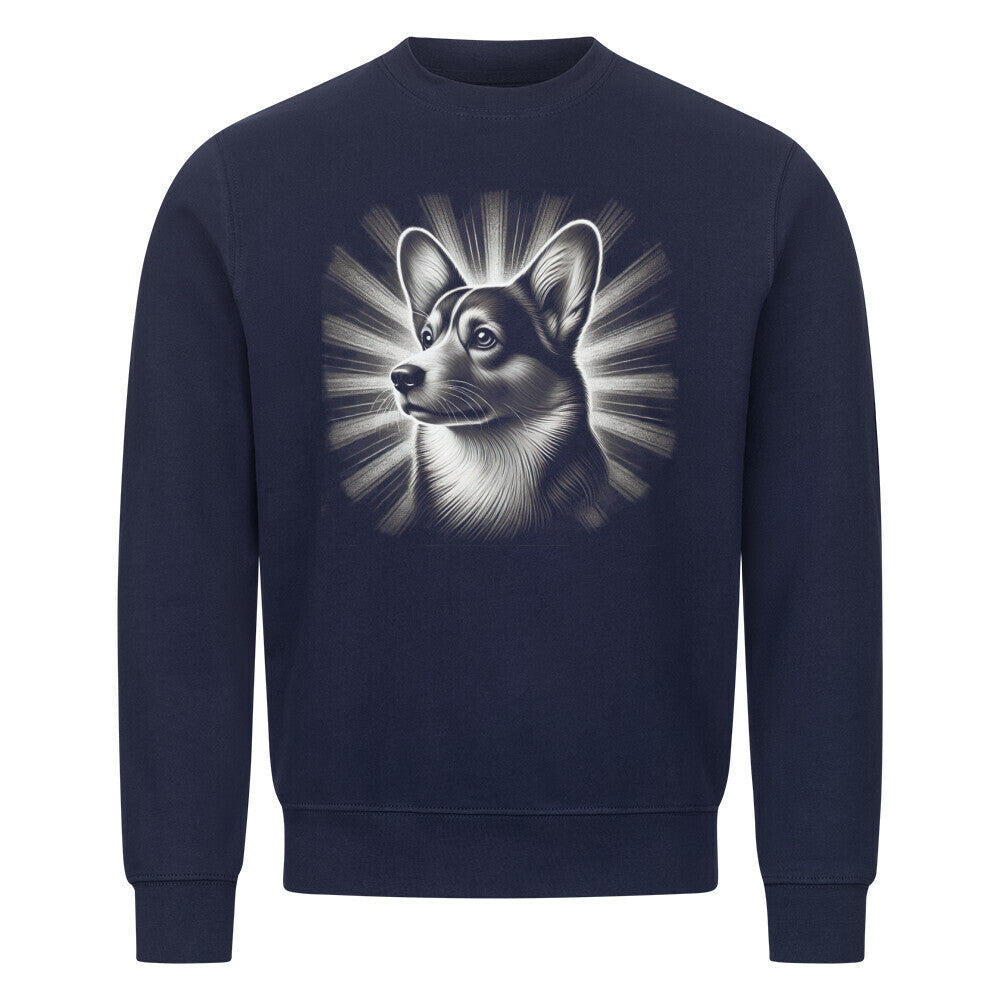 Premium Sweatshirt "Pembroke Welsh Corgi - Shine" Navy Blue – hunde-shirt.de