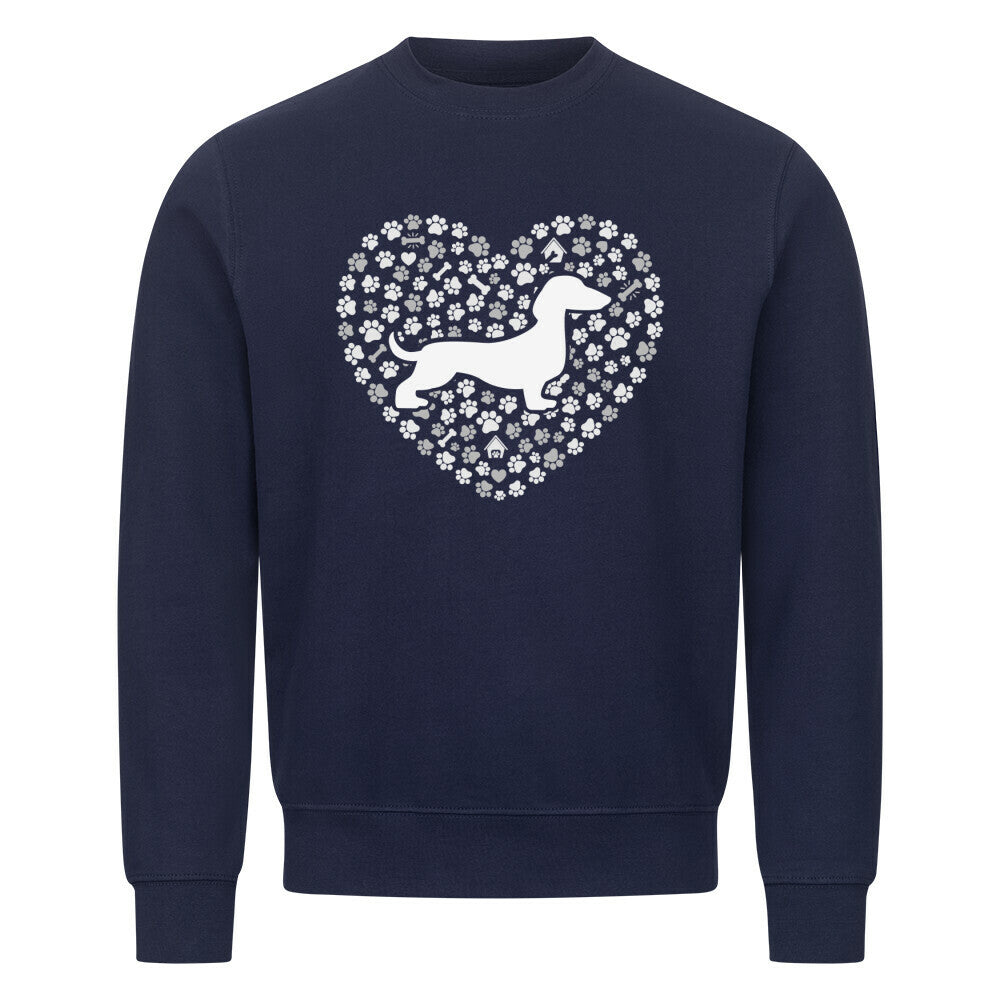 Premium Sweatshirt "Dackel Herz" Navy Blue – hunde-shirt.de