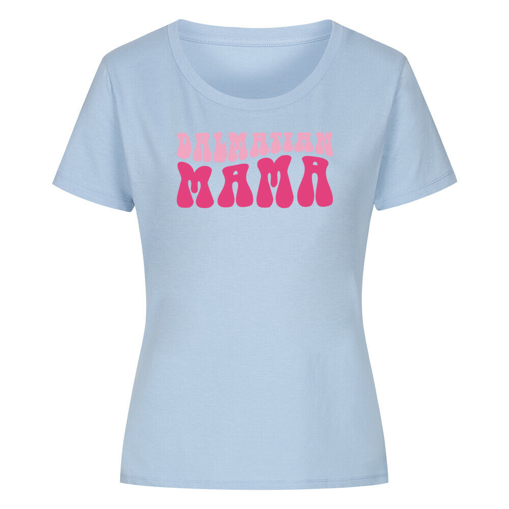 Premium Organic Damen-Shirt "Dalmatiner - Mama" Sky Blue – hunde-shirt.de