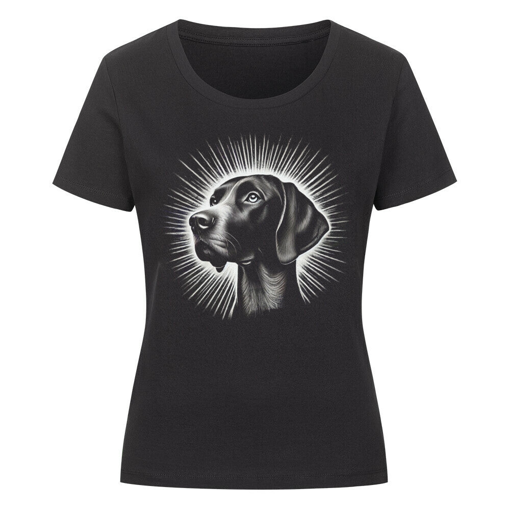 Premium Organic Damen-Shirt "Deutsch Kurzhaar - Shine" Schwarz – hunde-shirt.de