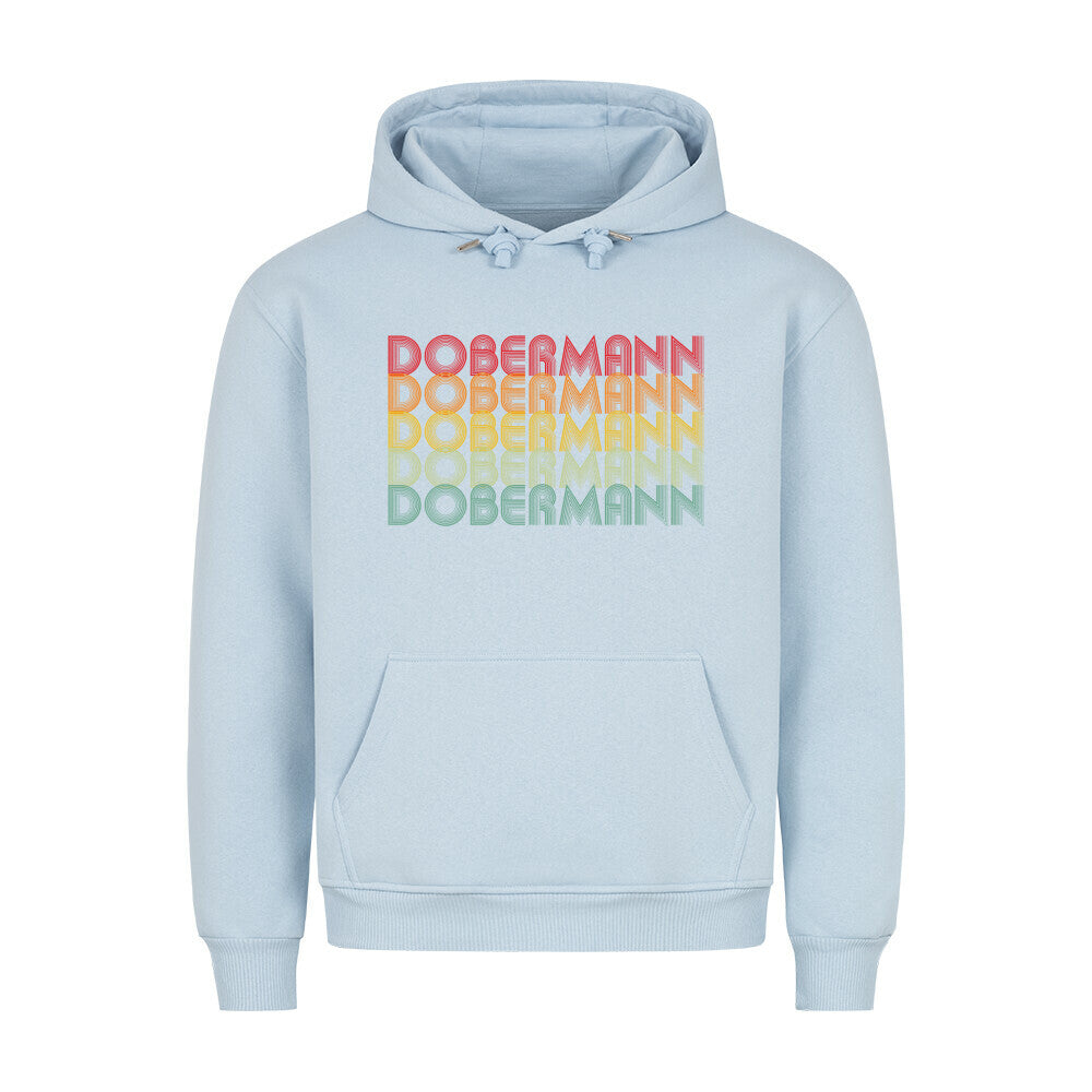 Premium Hoodie "Dobermann - RETRO" Babyblau – hunde-shirt.de