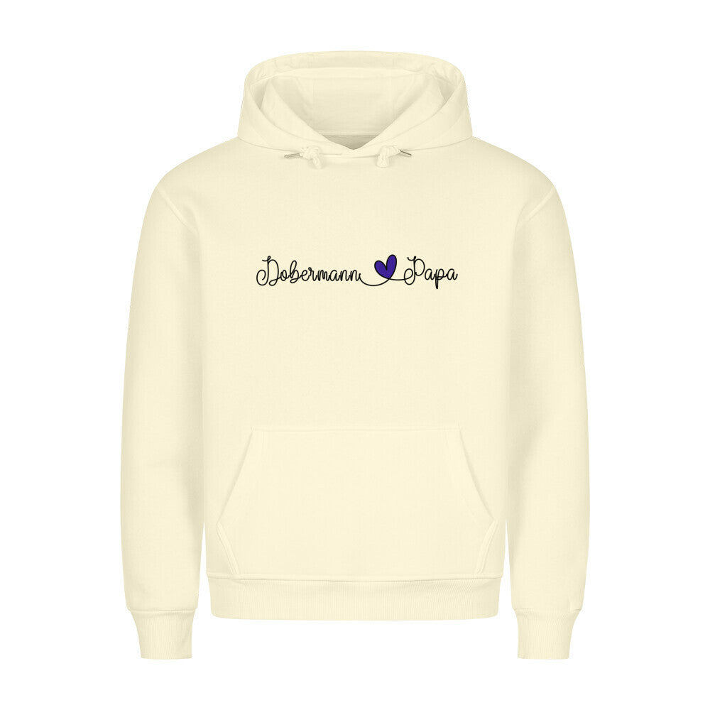 Premium Hoodie "Dobermann - Papa" Beige – hunde-shirt.de