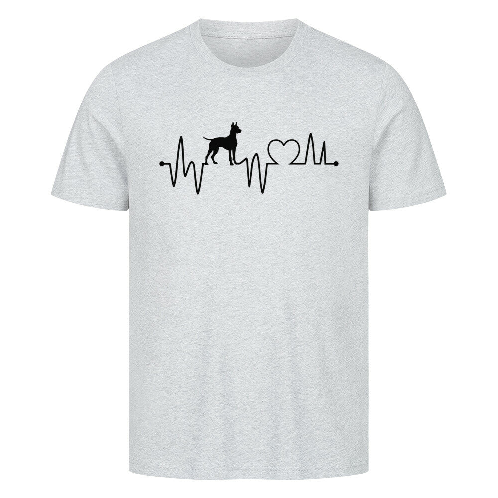 Premium T-Shirt "Dobermann - Heartbeat" Heather Grey – hunde-shirt.de