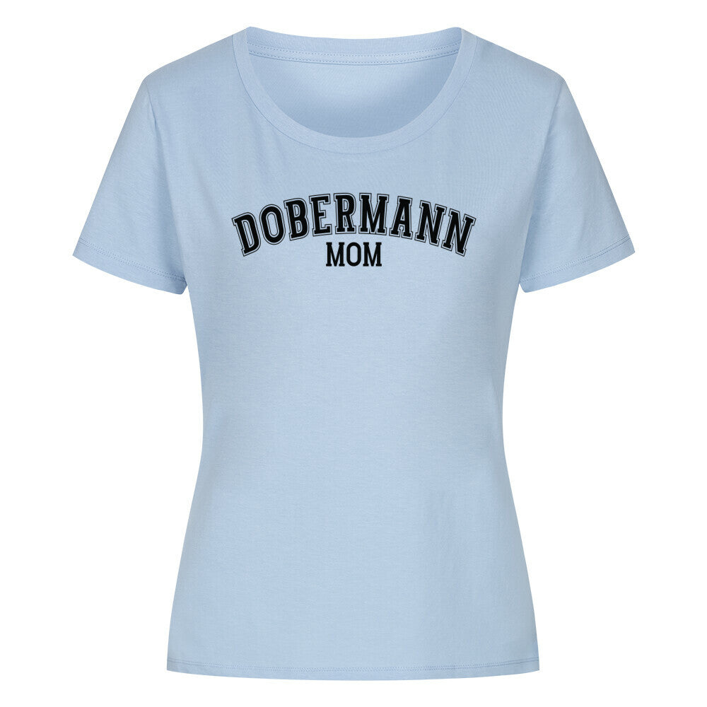 Premium Organic Damen-Shirt "Dobermann - MOM" Sky Blue – hunde-shirt.de