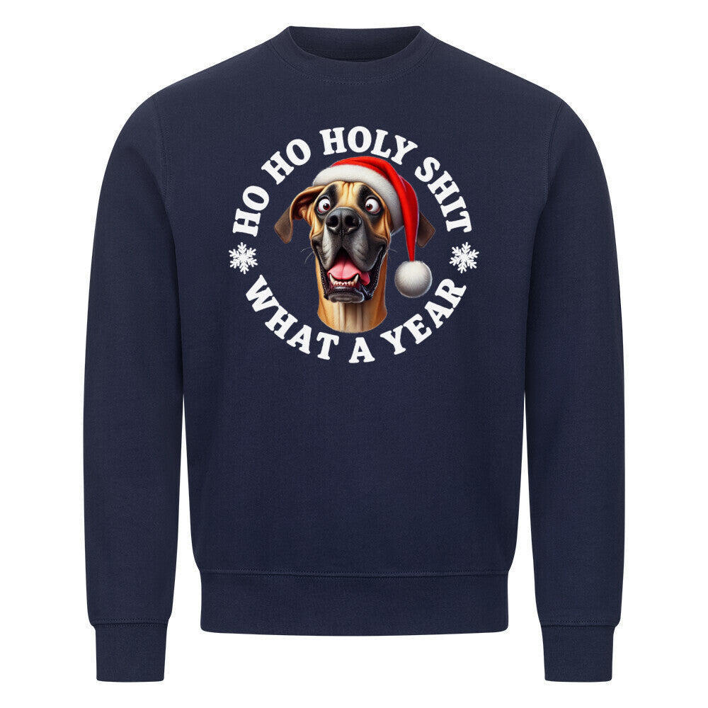 Premium Sweatshirt "Deutsche Dogge - HO HO..." Navy Blue – hunde-shirt.de