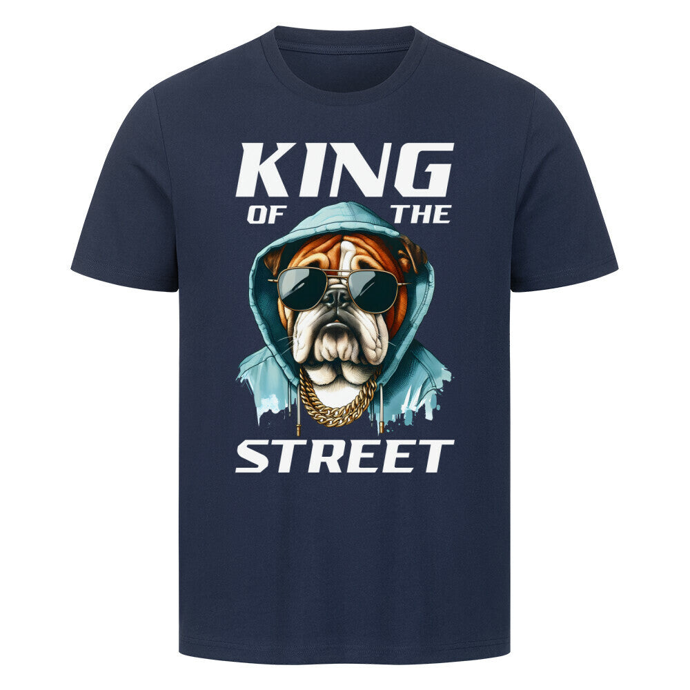 Premium T-Shirt "English Bulldog - King of the street" French Navy – hunde-shirt.de