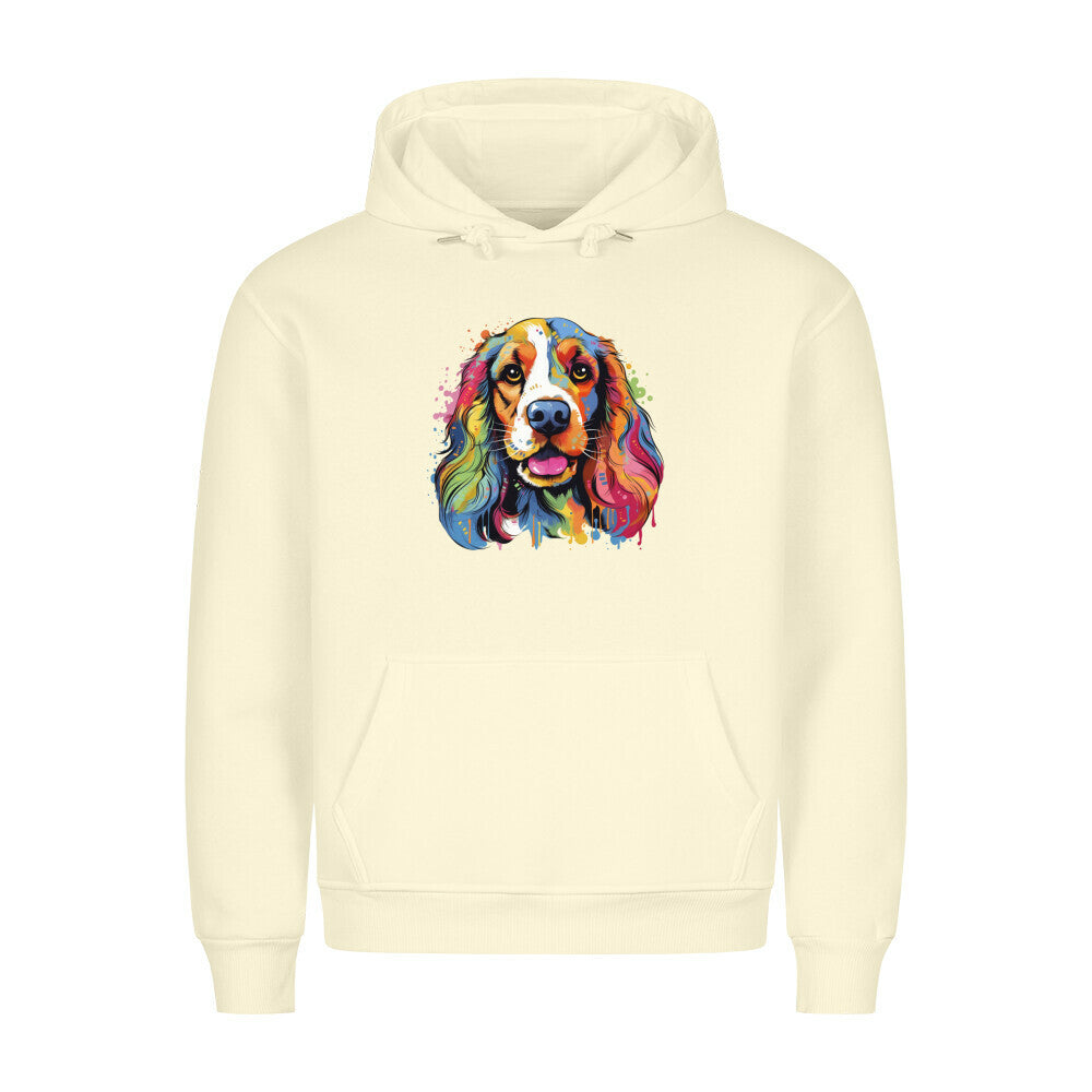 Premium Hoodie "English Cocker - Splash" Beige – hunde-shirt.de