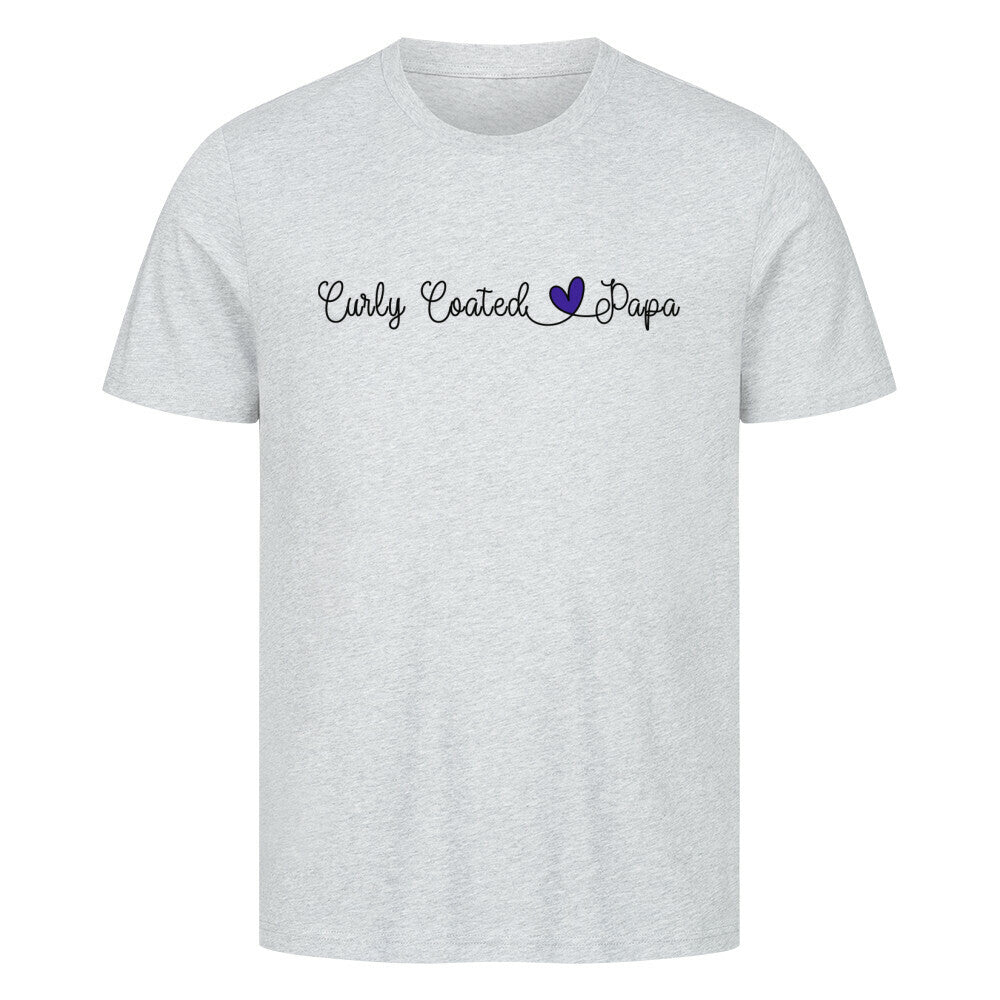 Premium T-Shirt "Curly Coated - Papa" Heather Grey – hunde-shirt.de