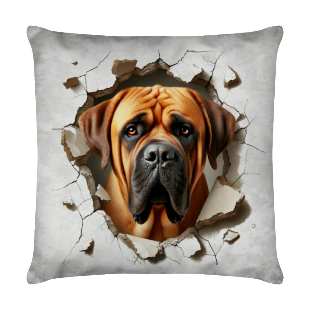 Kissen "English Mastiff - Look" Weiß – hunde-shirt.de