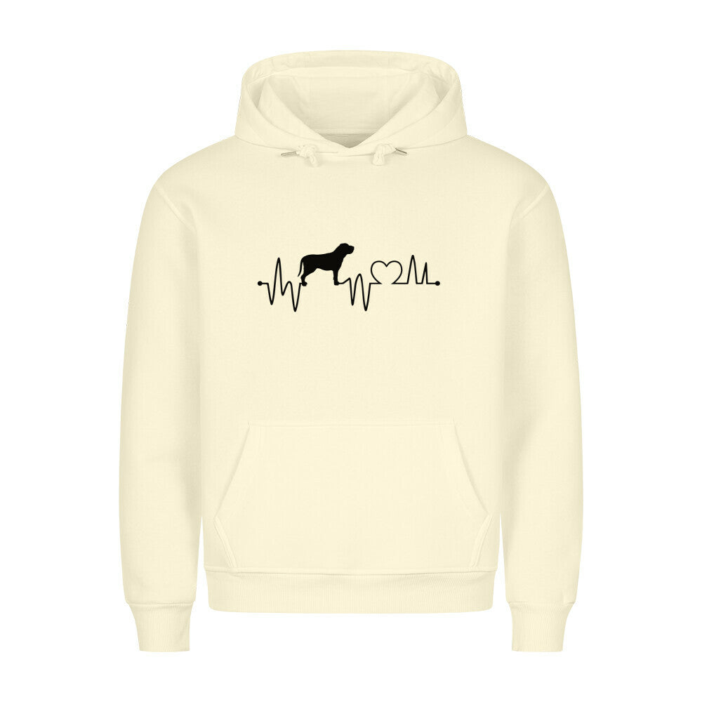 Premium Hoodie "Fila Brasileiro - Heartbeat" Beige – hunde-shirt.de