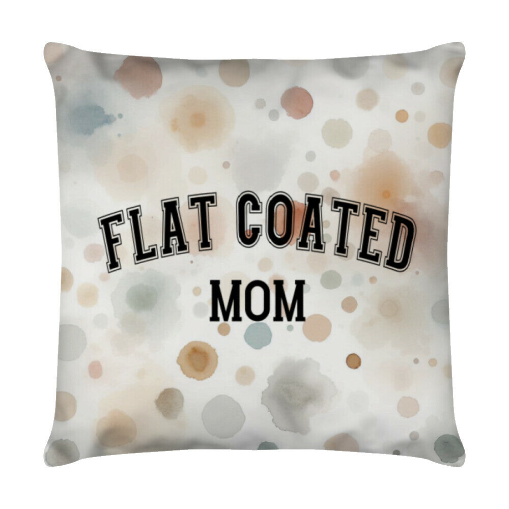 Kissen "Flat Coated - MOM" Weiß – hunde-shirt.de