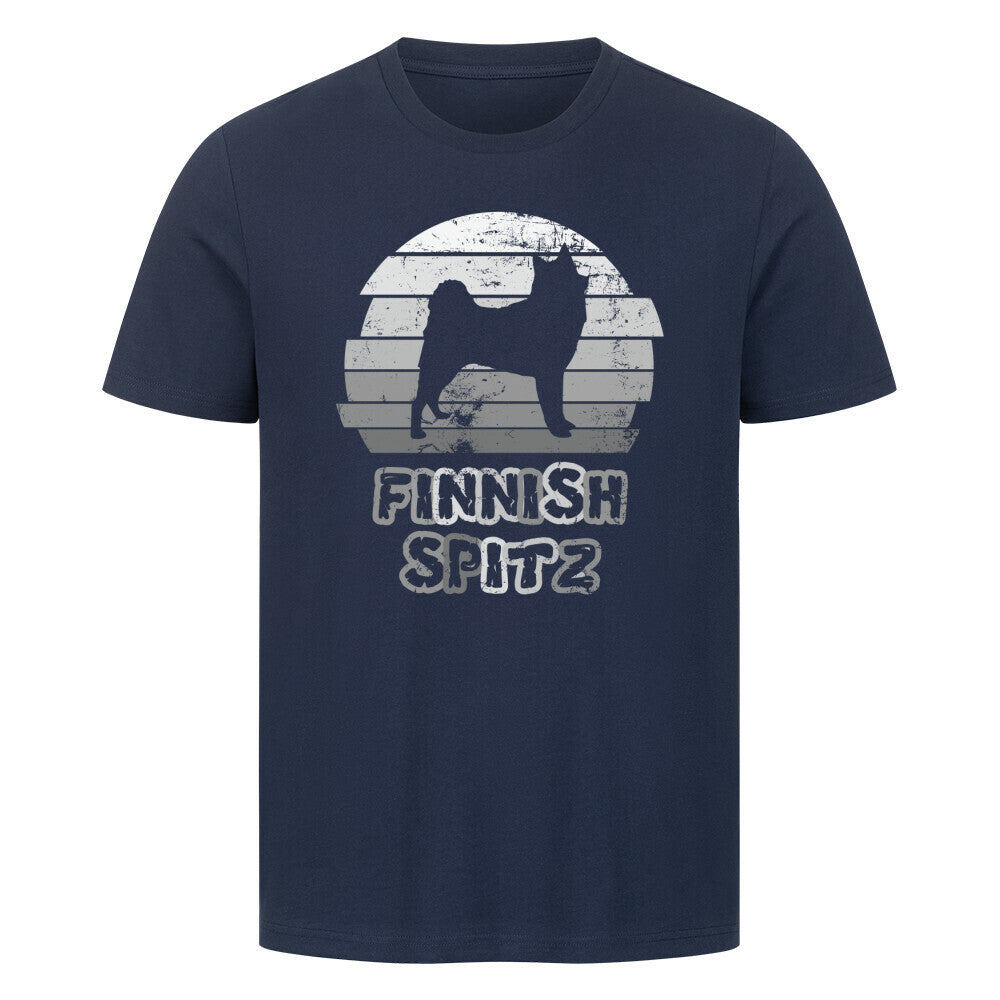 Premium T-Shirt "Finnischer Spitz - Shadow" French Navy – hunde-shirt.de