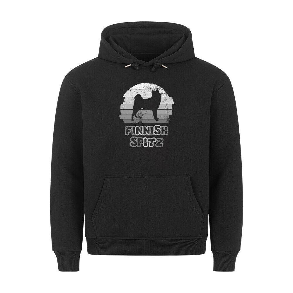 Premium Hoodie "Finnischer Spitz - Shadow" Schwarz – hunde-shirt.de
