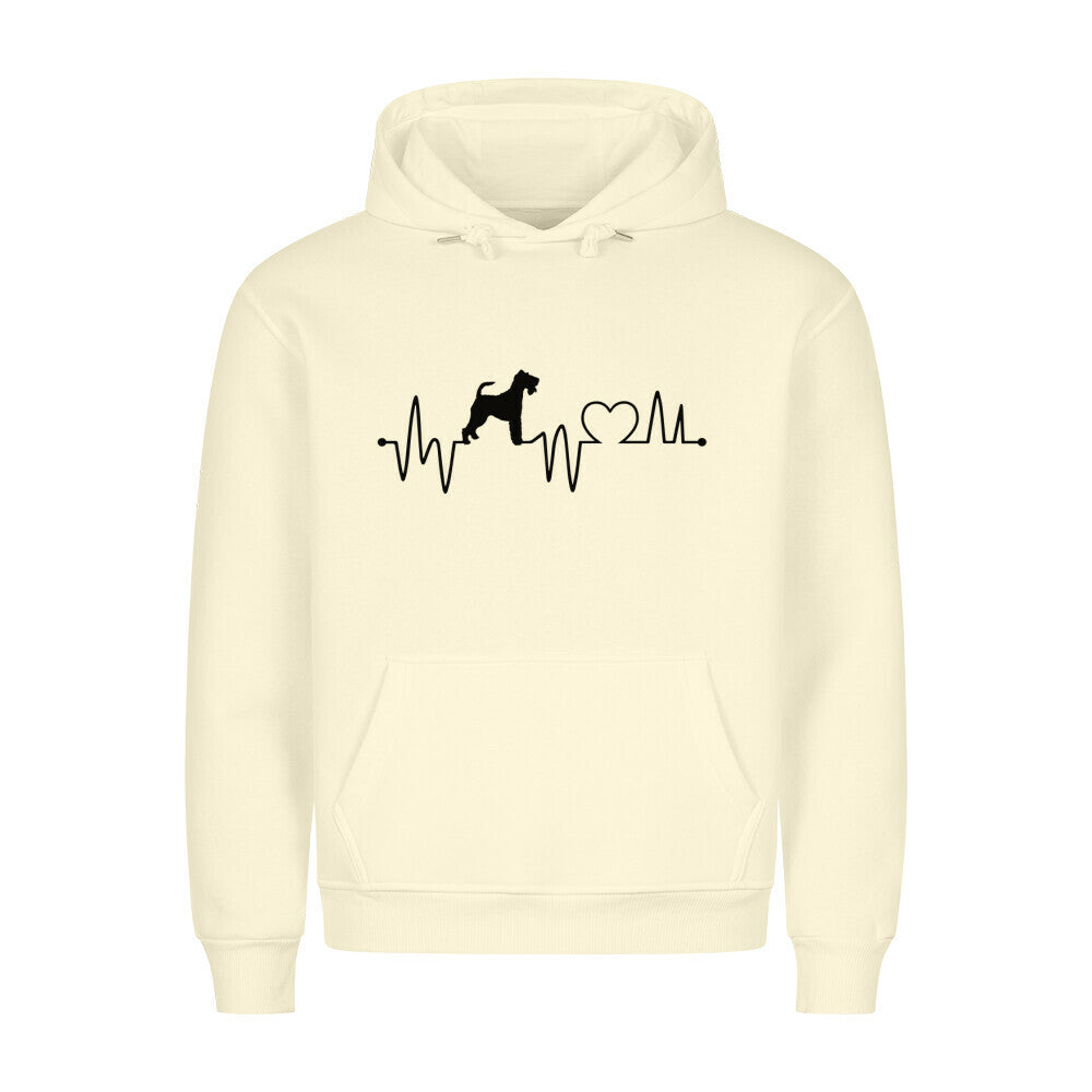 Premium Hoodie "Foxterrier ( Drahthaar ) - Heartbeat" Beige – hunde-shirt.de