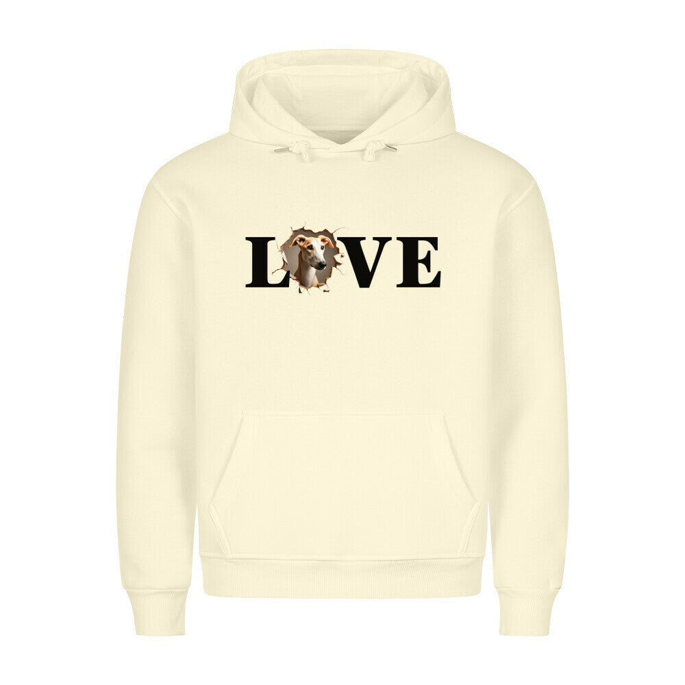 Premium Hoodie "Galgo - LOVE" Beige – hunde-shirt.de