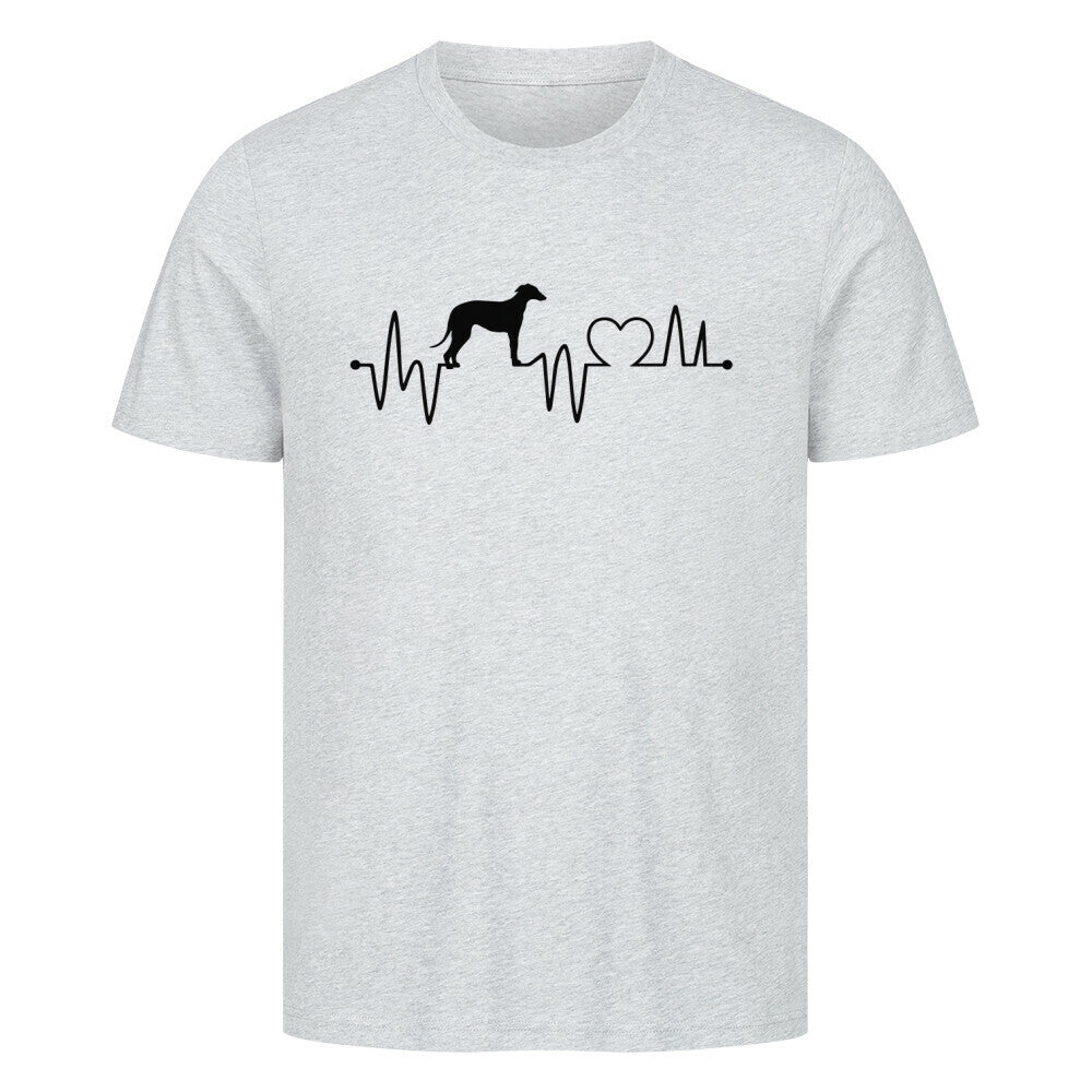 Premium T-Shirt "Galgo - Heartbeat" Heather Grey – hunde-shirt.de