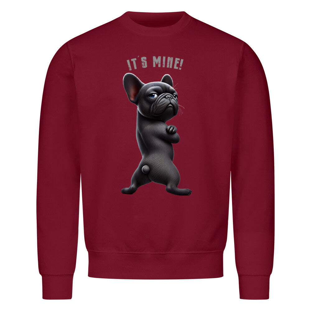 Premium Sweatshirt "Französische Bulldogge - It´s mine!" Burgunder – hunde-shirt.de